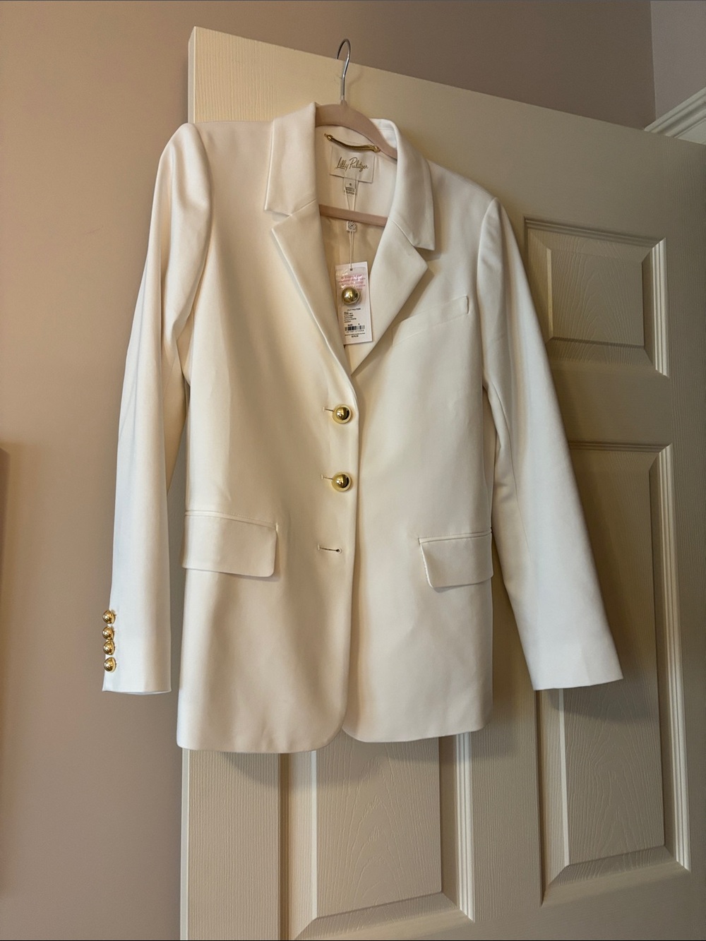 Lilly Pulitzer Ivory Blazer with Gold Buttons